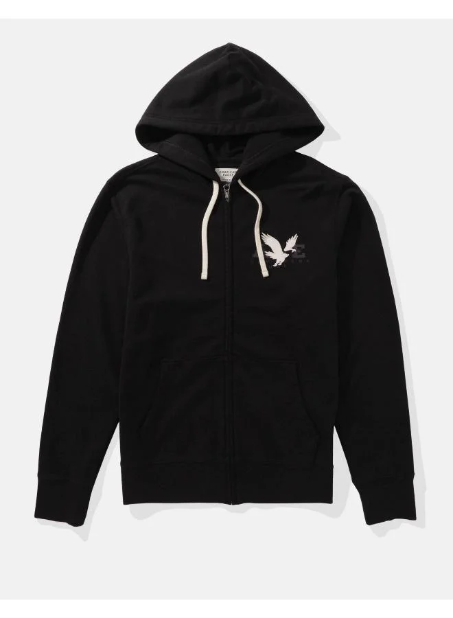 امريكان ايجل Graphic Pocket Deatiled Drawstring Pullover Hoodie