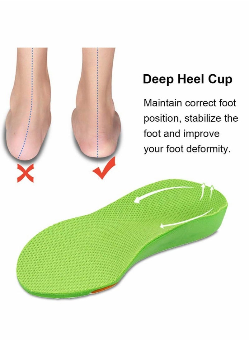 Excefore - Orthotic Insole, Kids Orthotic Cushioning Arch Support Shoe Insoles, Children Pu Foam Inserts for Flat feet, Plantar Fasciitis, Feet Heel Pain Relief, High Arch Support for Men Women (36-39) - Image 1