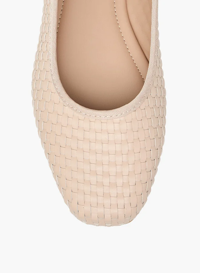 Flora Bella By Shoexpress Women Textured Square Toe Slip-On Ballerina Shoes