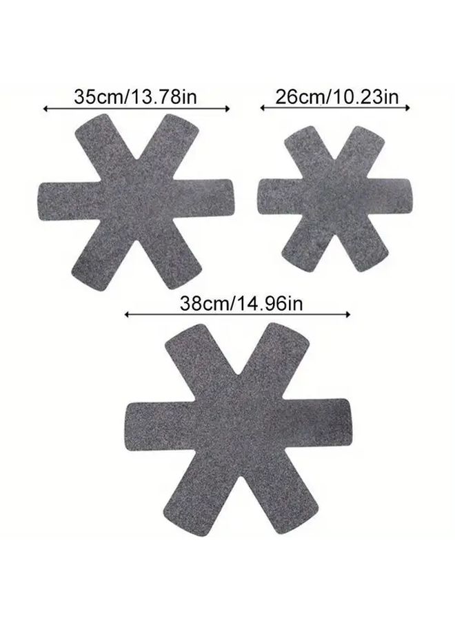 Gray Felt Pot Pan Protectors Set Of 12 Stackable Non Stick Kitchen Storage Separators - Image 3