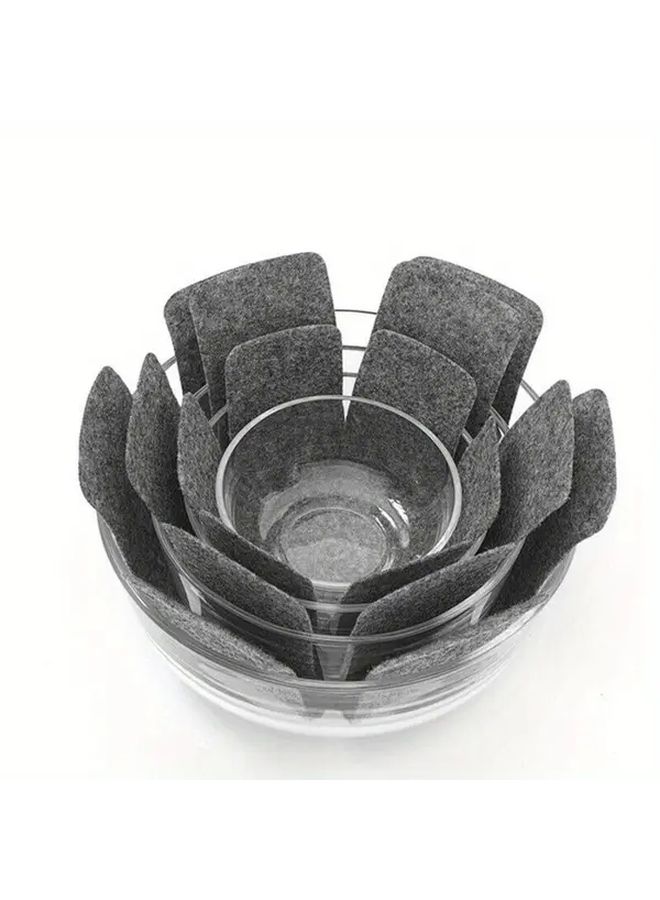 Gray Felt Pot Pan Protectors Set Of 12 Stackable Non Stick Kitchen Storage Separators - Image 5