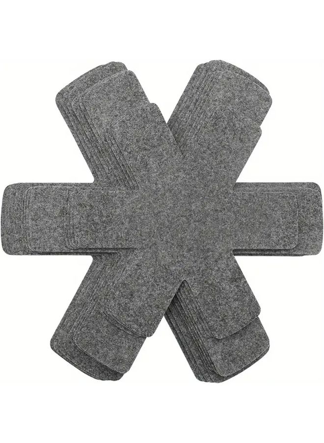 Gray Felt Pot Pan Protectors Set Of 12 Stackable Non Stick Kitchen Storage Separators - Image 1
