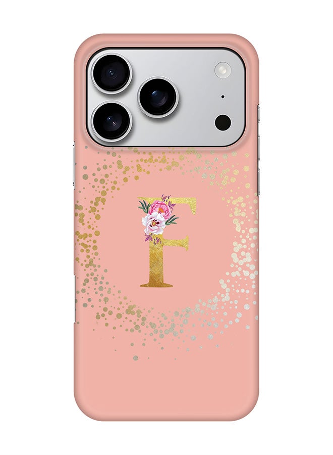 Stylizedd For iPhone 17 Pro,Case, [Compatible with MagSafe] Magnetic cover Slim fit Protection Matte, - Custom Monogram Floral - F  (Rose Pink )