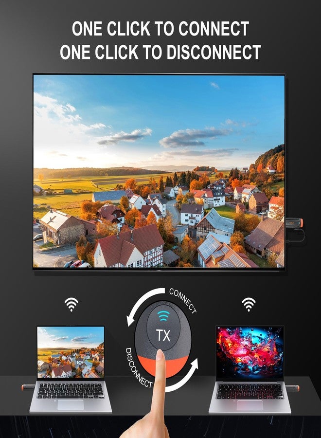 جهاز إرسال واستقبال HDMI لاسلكي، بمدى 60 مترًا، يدعم إدخال 4K وإخراج 1080P، يدعم 8 أجهزة إرسال وجهاز استقبال واحد، اختيار بنقرة واحدة، بدون تأخير، التوصيل والتشغيل، يدعم شبكات 5G/2.4G للتلفزيون والكمبيوتر الشخصي والكمبيوتر المحمول وجهاز العرض. - Image 2