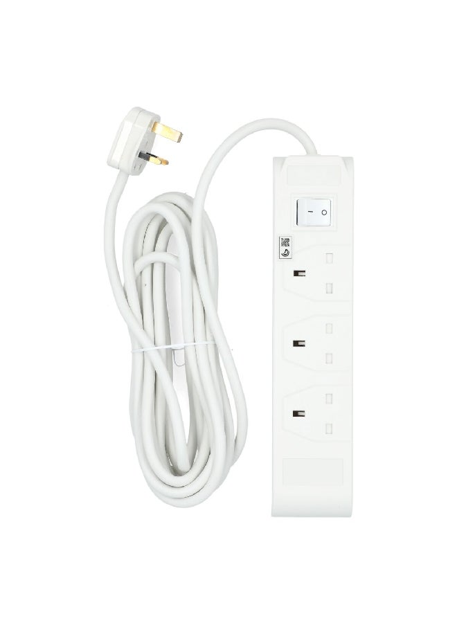 هوم بيست 13 أمبير 2860 واط سلك تمديد بثلاث مقابس أبيض 5 متر SU243-3W-5M/W - Image 1