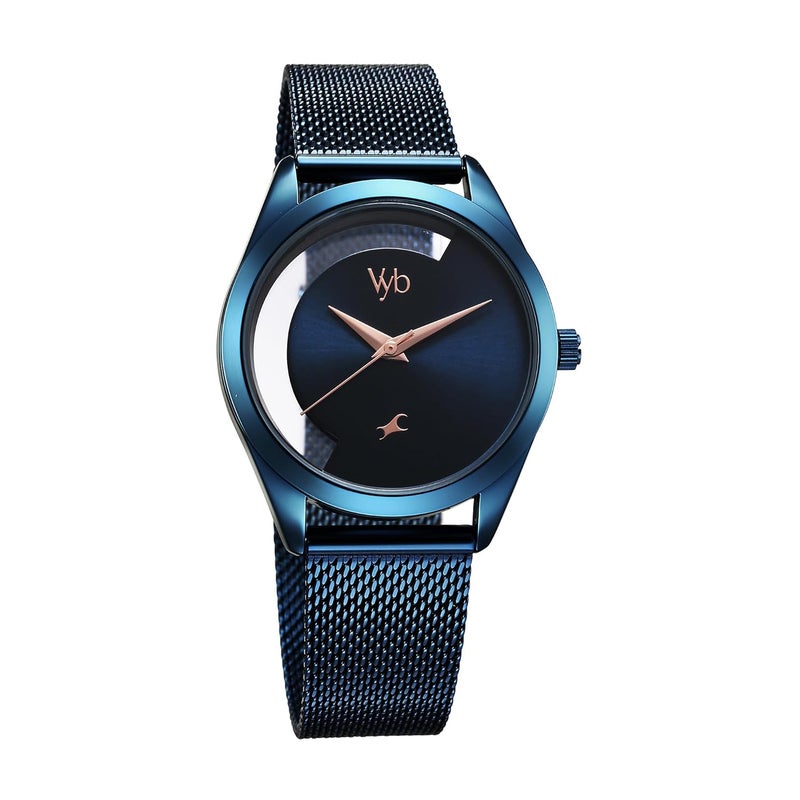 fastrack Vyb Runway Quartz Analog Blue Dial Blue Stainless Steel Strap Watch for Girls - FV60031QM01W - Image 3