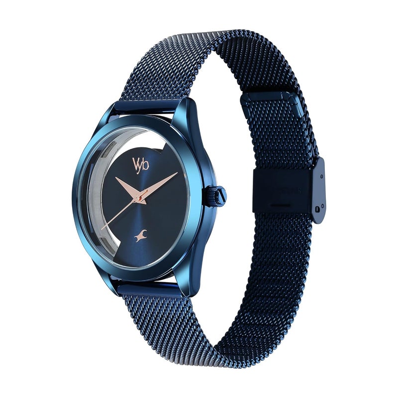 fastrack Vyb Runway Quartz Analog Blue Dial Blue Stainless Steel Strap Watch for Girls - FV60031QM01W - Image 4
