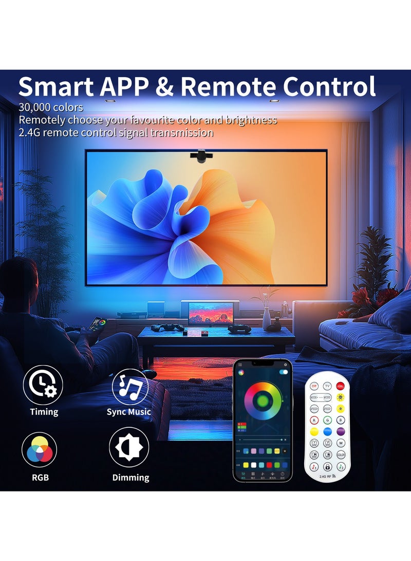 Joshberg TV LED Backlight 3.8M/12.4FT LED Strip Lights with Bluetooth APP Control Music Sync Color Changing Adapter USB Powered - Image 2