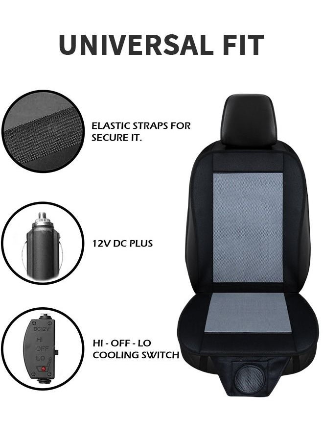 GROIC Cooling Car Seat Cushion 1 Fans with USB Port, 12V System for Summer Driving Covers All Seats, 2 Levels Breathable Cover Air Cooler  - Image 2