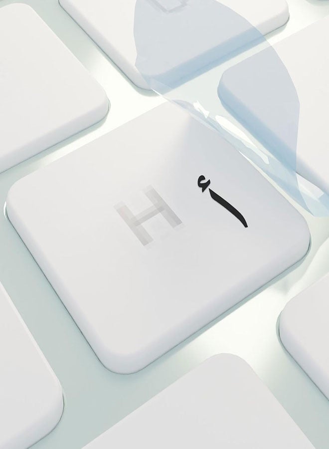 ملصقات لوحة مفاتيح عربية – حروف ثلاثية الأبعاد قابلة للنقل | لا تترك بقايا، تصميم شفاف | سهلة الاستخدام على أجهزة الكمبيوتر المحمولة والمكتبية | مثالية للكتابة باللغة العربية – مظهر أنيق ومصنع (أسود أسود) - Image 1