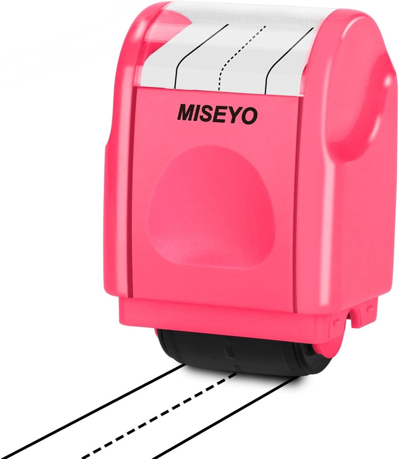 Miseyo Dashed Handwriting Lines Practice Roller Stamp,Self-Inking Line Rolling Stamps for Kids Writing - Peach - Image 1