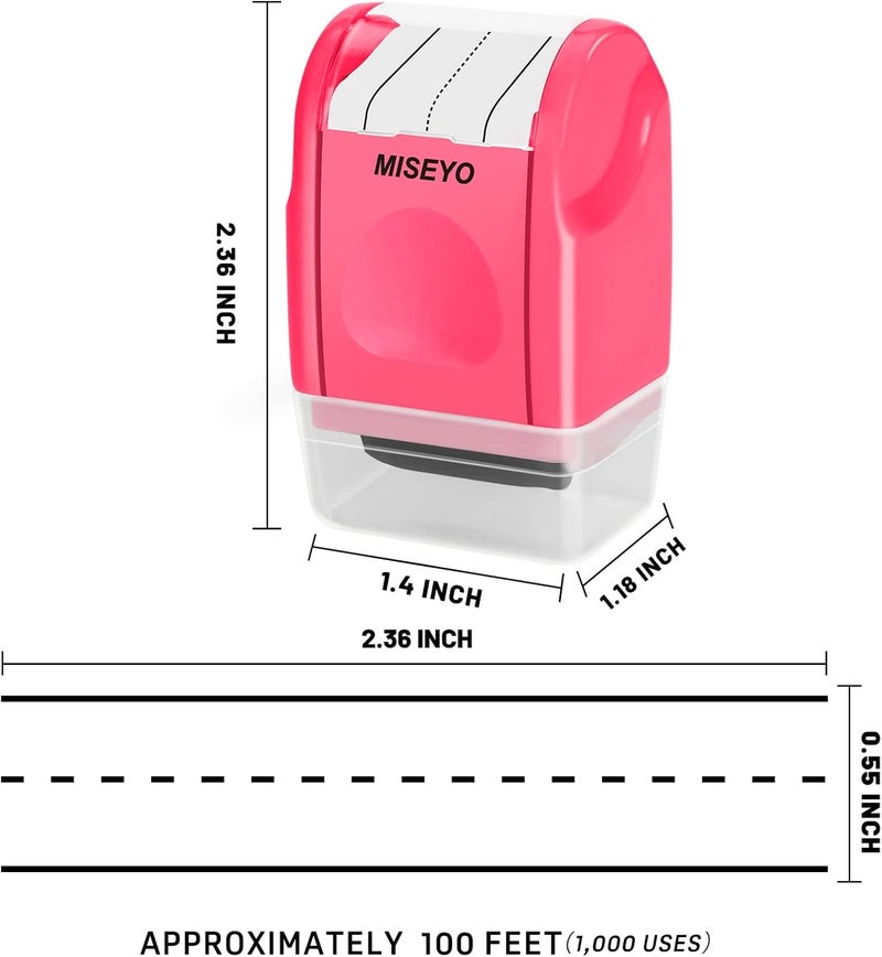 Miseyo Dashed Handwriting Lines Practice Roller Stamp,Self-Inking Line Rolling Stamps for Kids Writing - Peach - Image 2