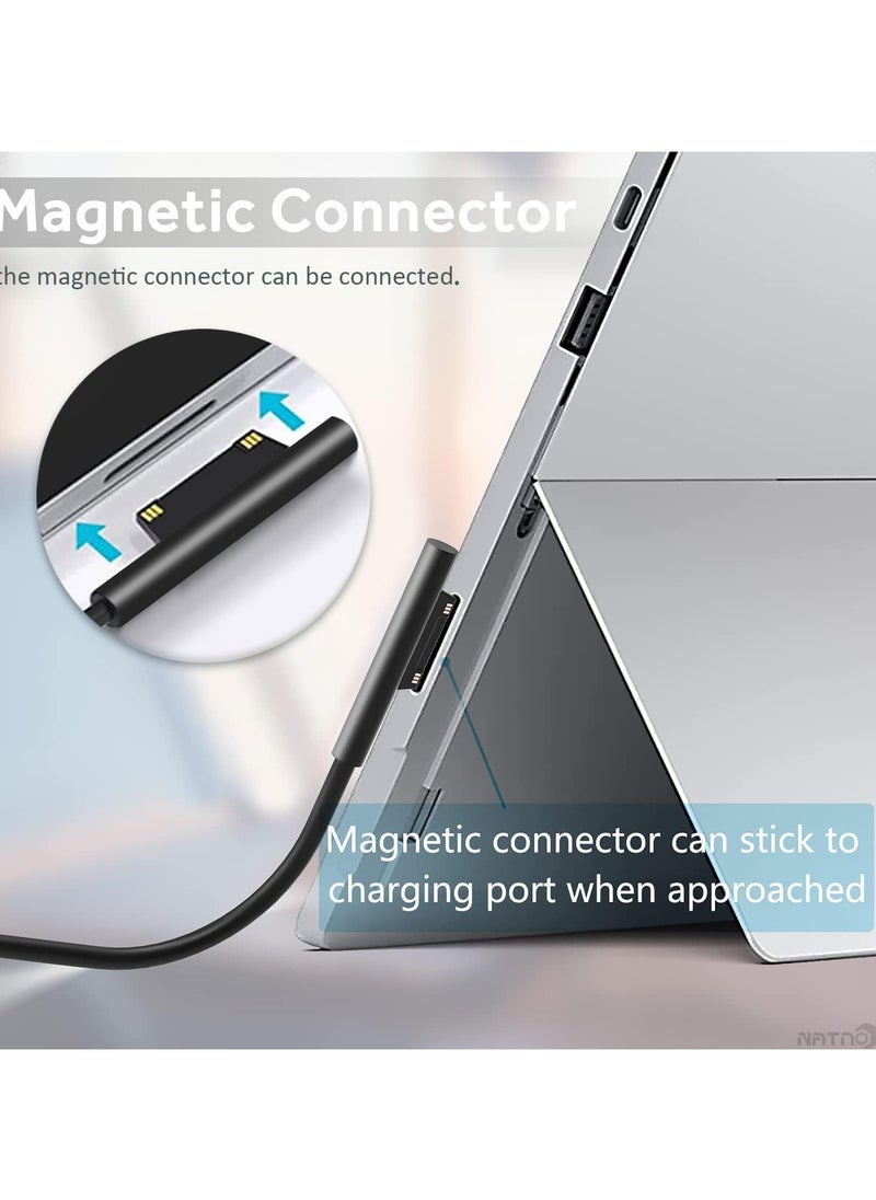 Generic - 44W Surface Pro Charger, Compatible with Microsoft Surface Pro 3 4 5 6 7 X 8, Surface Laptop 1/2/3 Surface Go Surface Book Power Cord with 5V 1A USB Charging Port - Image 1