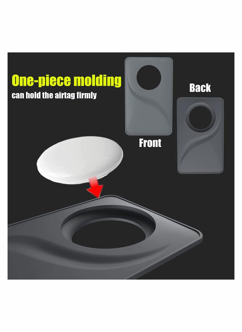 Wallet Case Holder for AirTag Premium Leather Cash Credit Card Purse Slim Safety Antilost Gray - Image 5