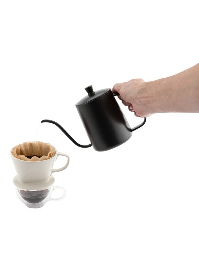 Restaurantware Restpresso 12 Ounce Gooseneck Kettle, 1 Dishwashable Pour Over Kettle - With Thermometer Hole, Non-Stick Coating, Black Stainless Steel Stovetop Kettle, Built-In Handle, - Image 2