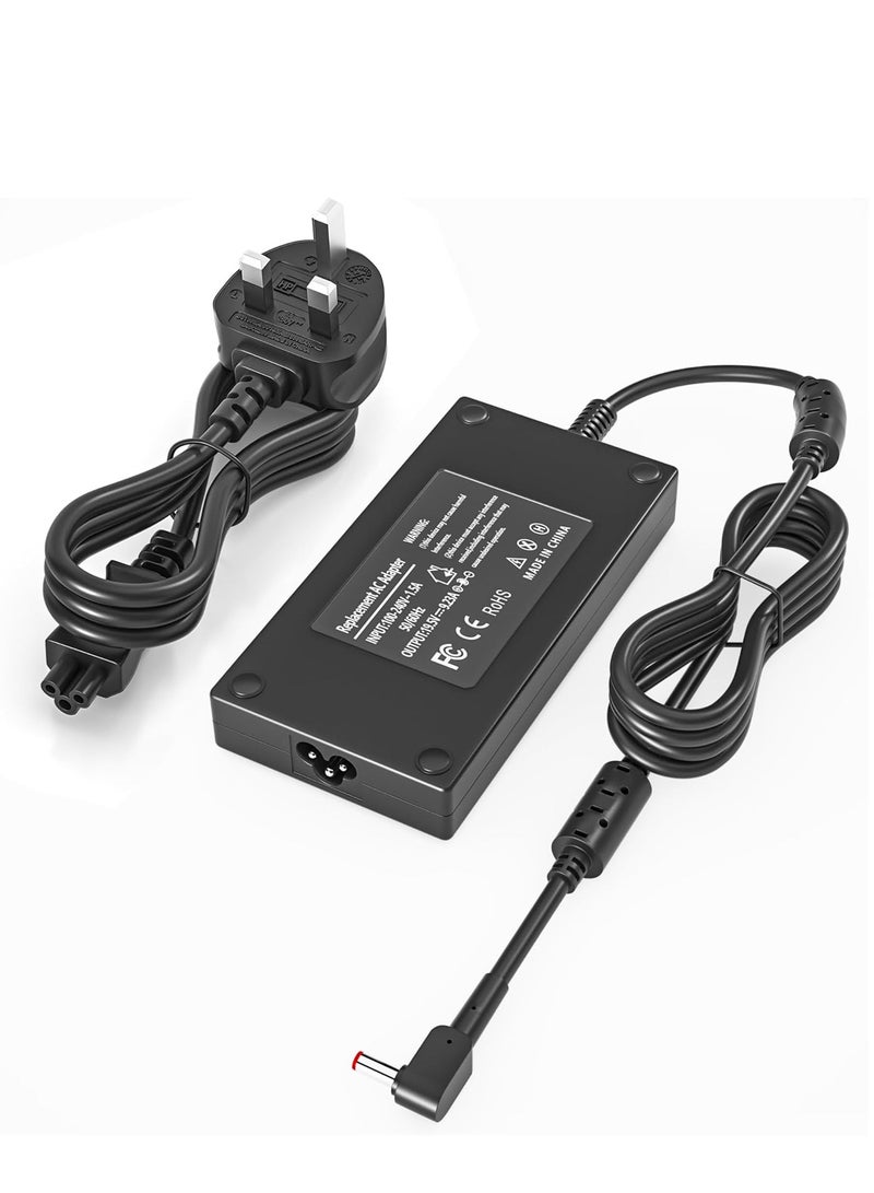 Replacement 180W Charger compatible for Acer Nitro 5 7 Gaming Laptop AN515 AN515-51 AN515-52 AN515-53 AN715-52 Predator Helios 300 G3-571 G3-572 PH315-52 Predator Triton 300 500 PT314-51 PT315-52 Power Cord - Image 1