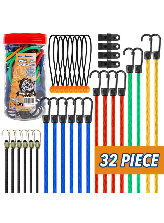 Cartman Bungee Cords Assortment Jar 24 Piece in Jar - Includes 10   18   24   32   40  Bungee Cord and 8  Canopy Tarp Ball Ties  - Image 1