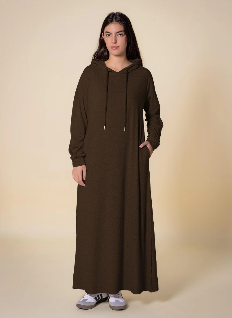 SHAPES LADIES LONG DRESS WITH HOODIE