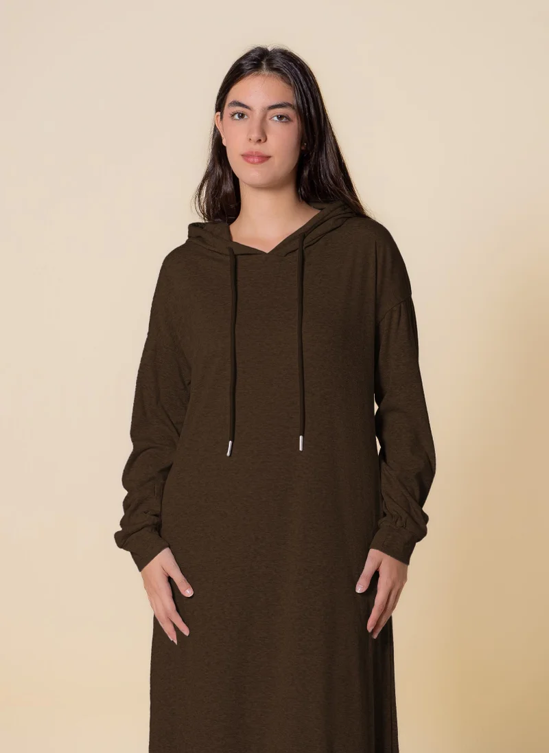 SHAPES LADIES LONG DRESS WITH HOODIE