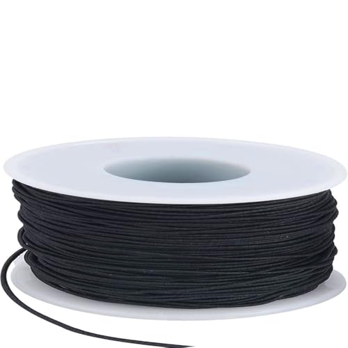 LIS HEGENSA Elastic Bracelet String Cord Stretch Bead Cord for Jewelry Making and Bracelet Making Kits Transparent Stretchy String for Bracelets (Black 75ft/25M(1MM)) - Image 1