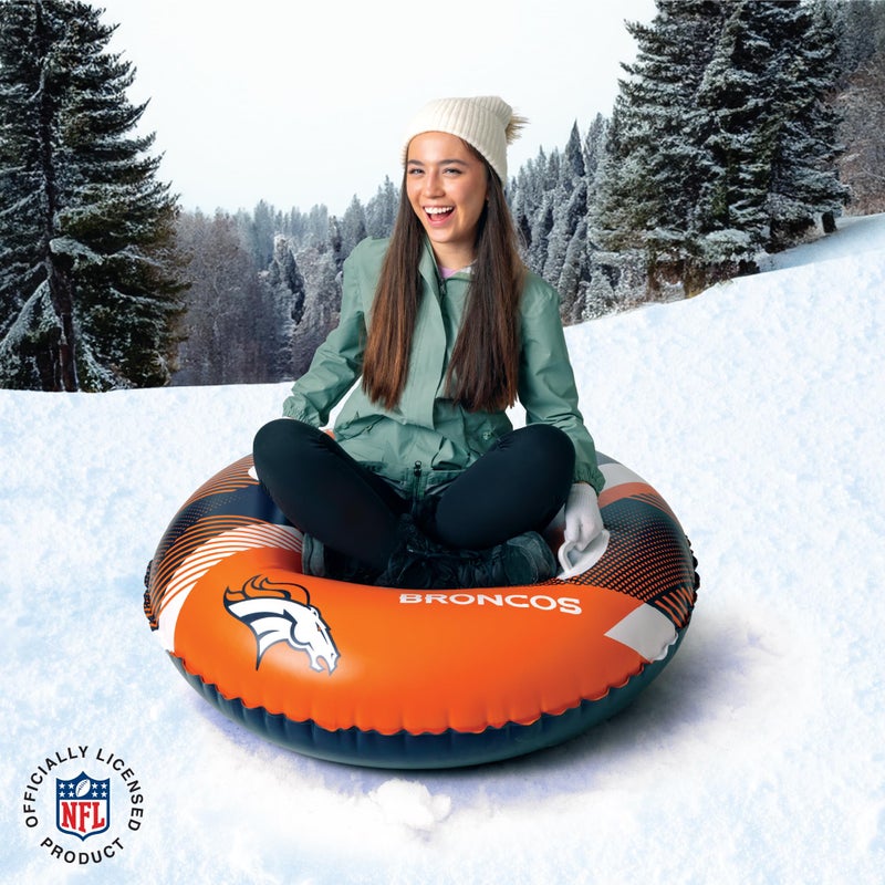 بيج ماوث ألعاب BigMouth Denver Broncos NFL Fan Gear الخارجية مرخصة رسميًا - أنبوب ثلج قابل للنفخ بمقابض - Image 2