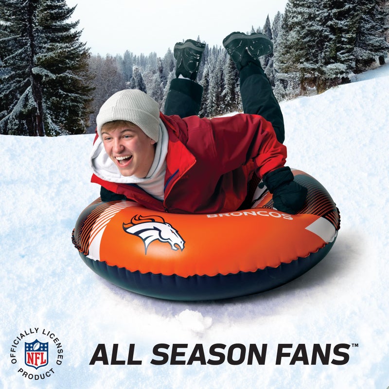 بيج ماوث ألعاب BigMouth Denver Broncos NFL Fan Gear الخارجية مرخصة رسميًا - أنبوب ثلج قابل للنفخ بمقابض - Image 4