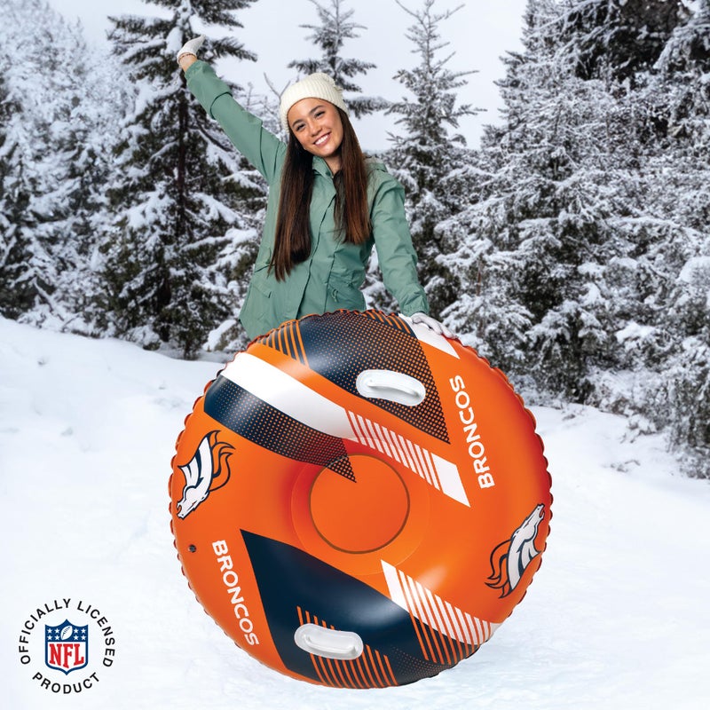 بيج ماوث ألعاب BigMouth Denver Broncos NFL Fan Gear الخارجية مرخصة رسميًا - أنبوب ثلج قابل للنفخ بمقابض - Image 5