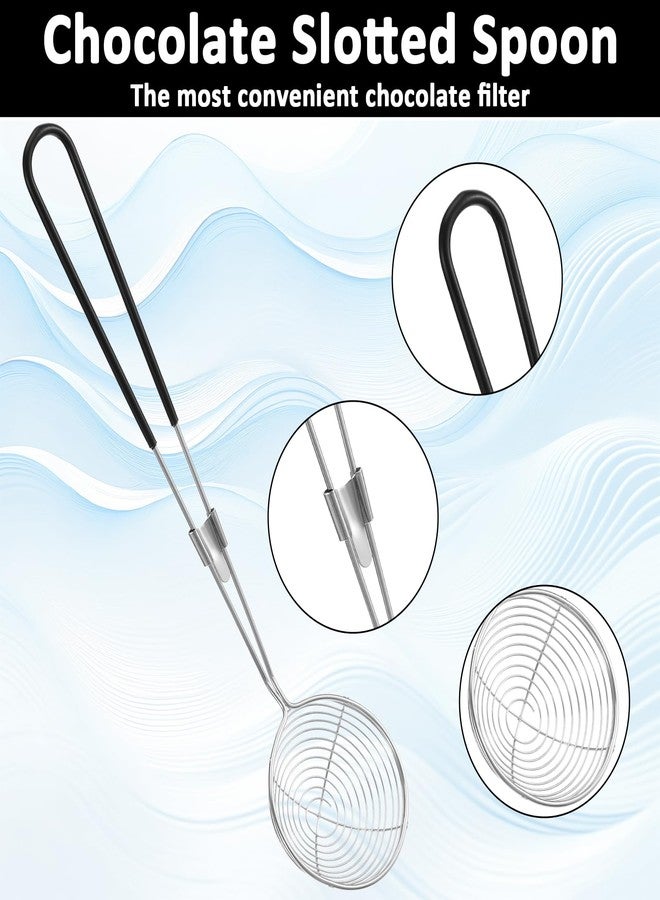 Psiriol 5 Pieces Candy Dipping Chocolate Tools Set, Slotted Spoon, 3-Prong, 2-Prong, Circle Fork, Candy Coating Set for Handmade Chocolates, Pralines and Truffles - Image 2
