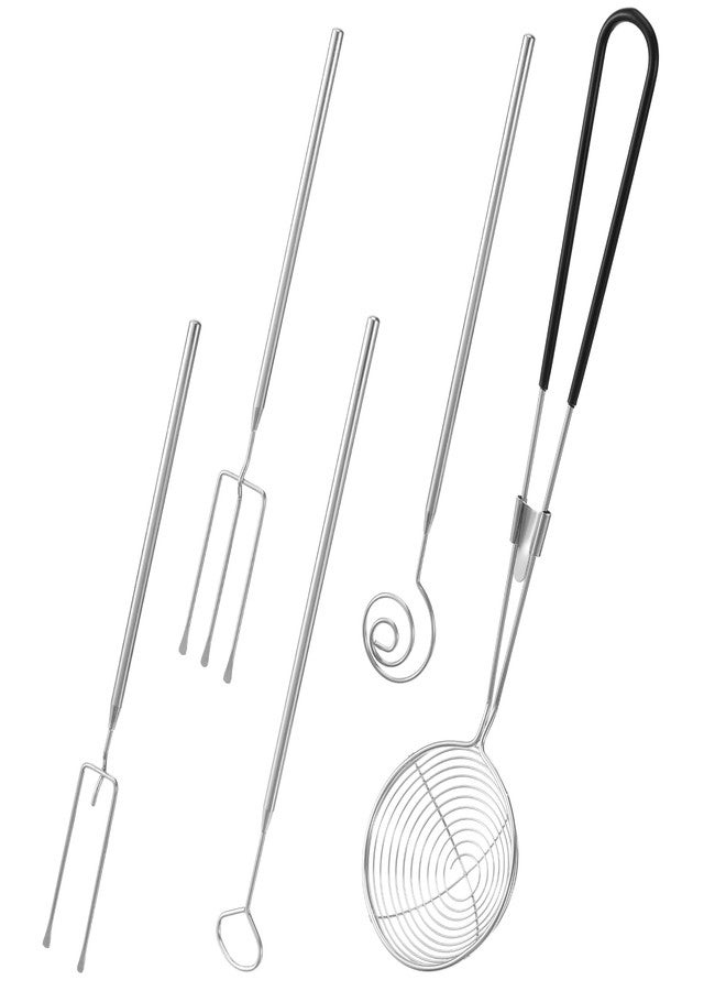 Psiriol 5 Pieces Candy Dipping Chocolate Tools Set, Slotted Spoon, 3-Prong, 2-Prong, Circle Fork, Candy Coating Set for Handmade Chocolates, Pralines and Truffles - Image 1