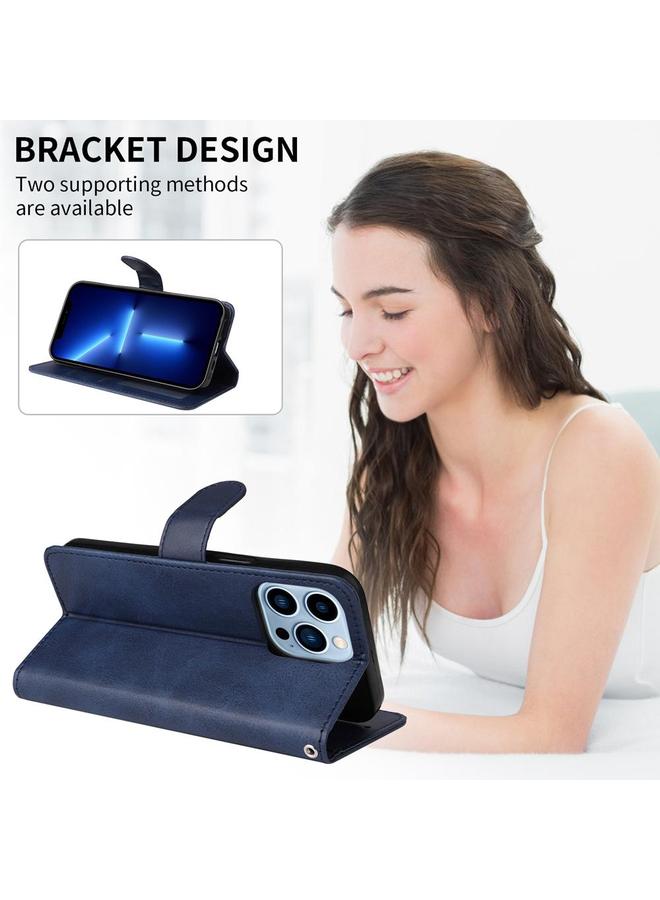 اس-توب جراب لهاتف Redmi Note 14 4G 163.25 مم جراب هاتف كلاسيكي عالمي من جلد العجل قابل للطي - Image 4