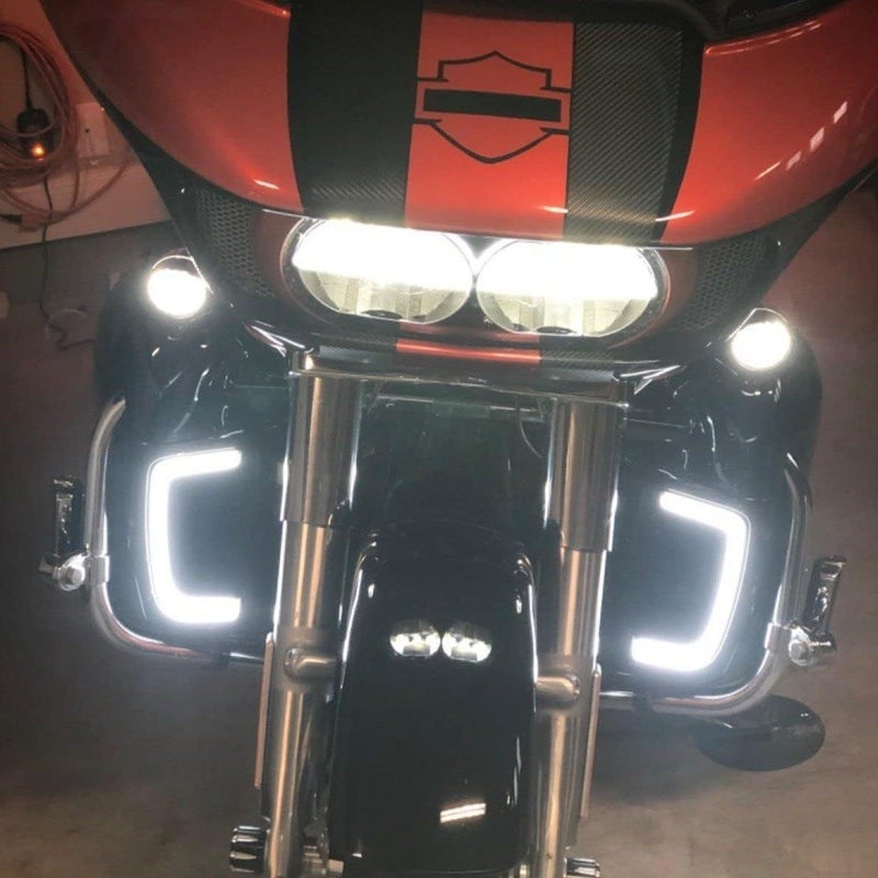 Eagle Lights SUNBURST Lower Fairing Grill LED Running Lights and Turn Signals for Harley Davidson Motorcycles - Black - Image 4