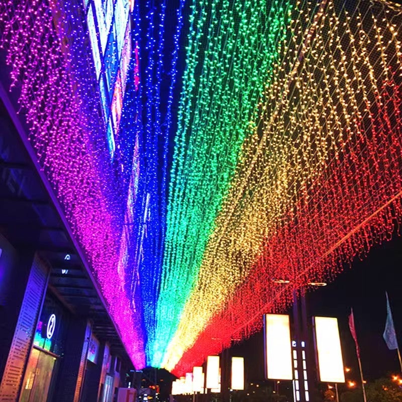 Led Ice Strip Lights Curtain Waterfall Lights Colorful String Lights Starry Sky Door Head Shopping Mall Festival Star Decorative Lights Outdoor - Image 3