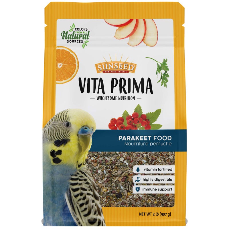 Vitakraft Sunseed Vita Prima Wholesome Nutrition Parakeet Food, 2 LBS - Image 1