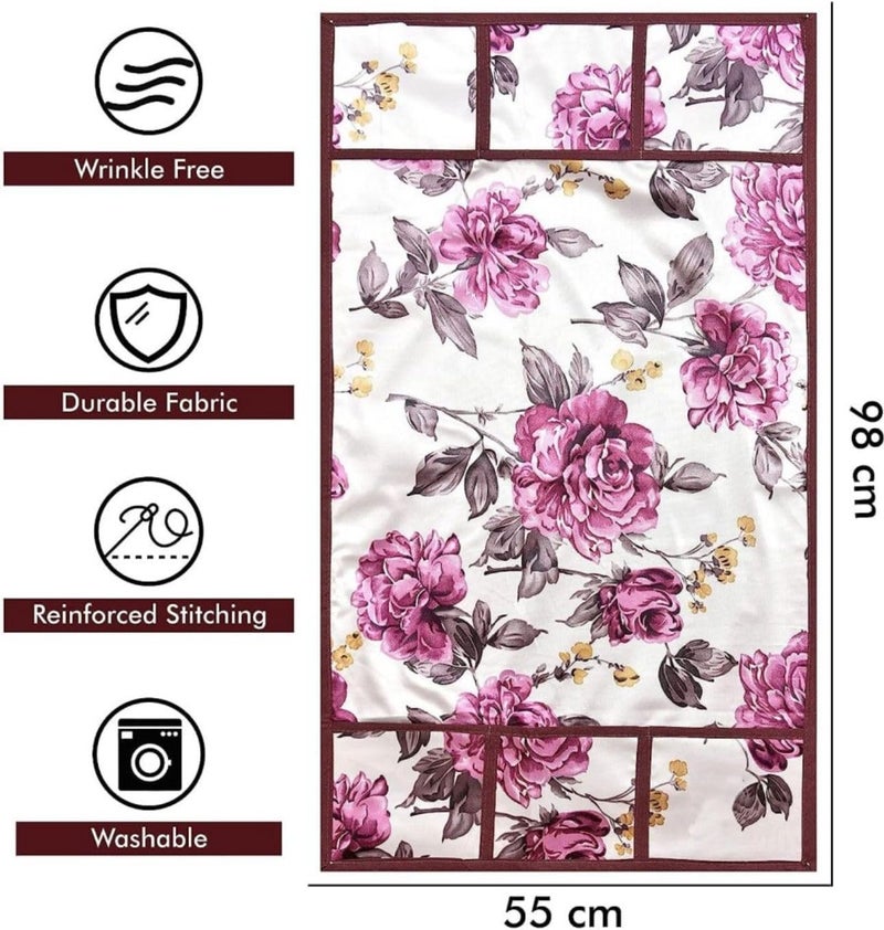 FRC DECOR STOREUP Double Door or Single Door Fridge Cover | Fridge Combo Set of 1 Fridge Top Cover, 2 Handle Covers and 4 Fridge Mats | Refrigerator Cover | Multi Colour - Image 5