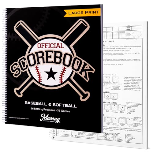Murray Sporting Goods Baseball/Softball Scorebook - Large Print Book - Spiral Bound - 35 Games - Image 1