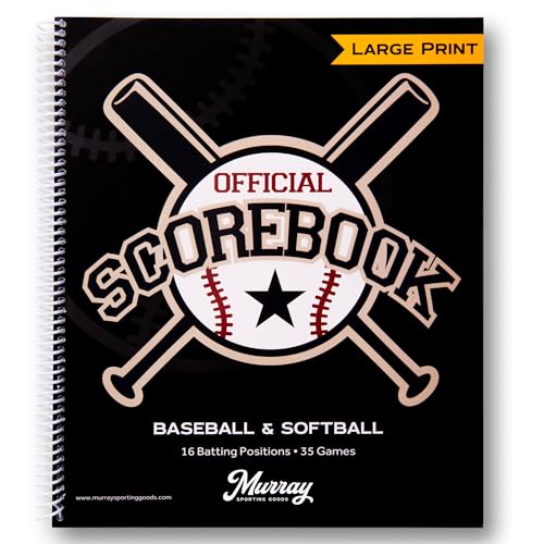 Murray Sporting Goods Baseball/Softball Scorebook - Large Print Book - Spiral Bound - 35 Games - Image 4