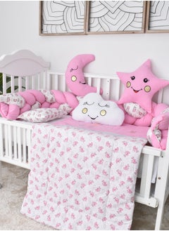 FUN MOMENT Snail Baby Bed Rails with Mattress and Pillows 6 Pieces  - Image 2