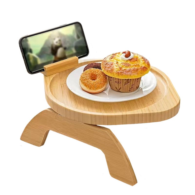 DDlife Oval Sofa Armrest ClipClip on Tray Table for Couch ArmrestFoldable Sofa Armrest ClipSuitable for DrinksRemote ControlSnacks Holder Oval