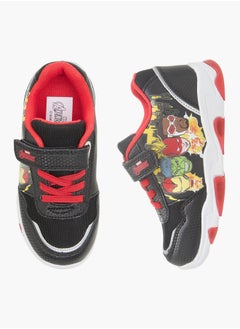 Boys Avengers Print Light-Up Sneakers with Hook and Loop Closure