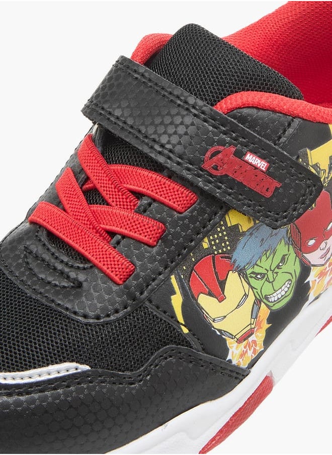 MARVEL Boys Avengers Print Light-Up Sneakers with Hook and Loop Closure  - Image 4