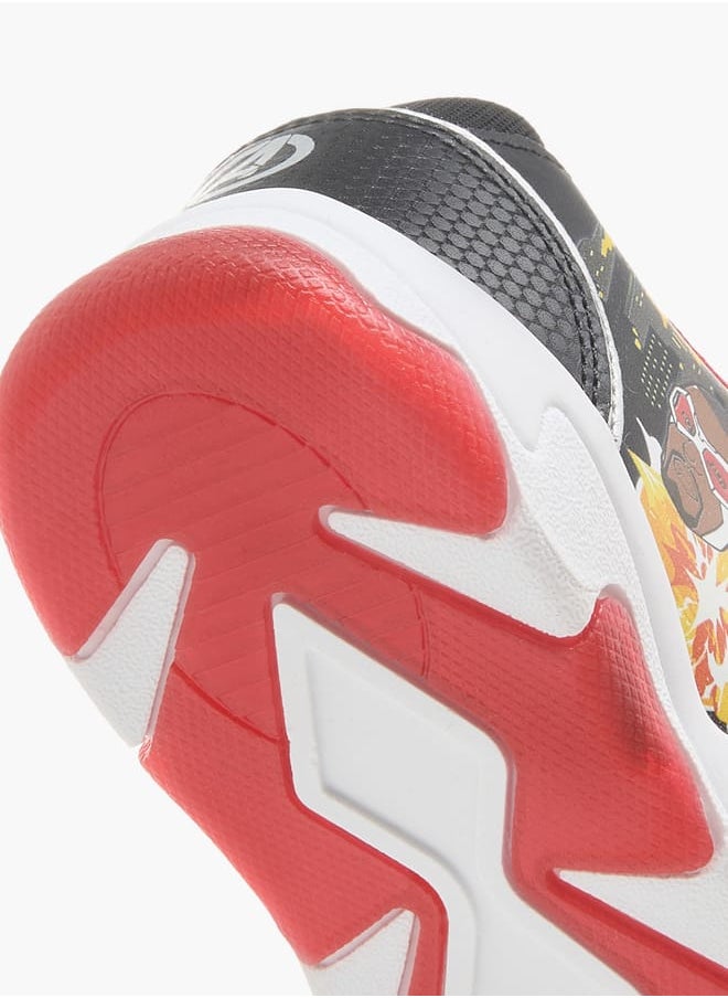 MARVEL Boys Avengers Print Light-Up Sneakers with Hook and Loop Closure  - Image 5