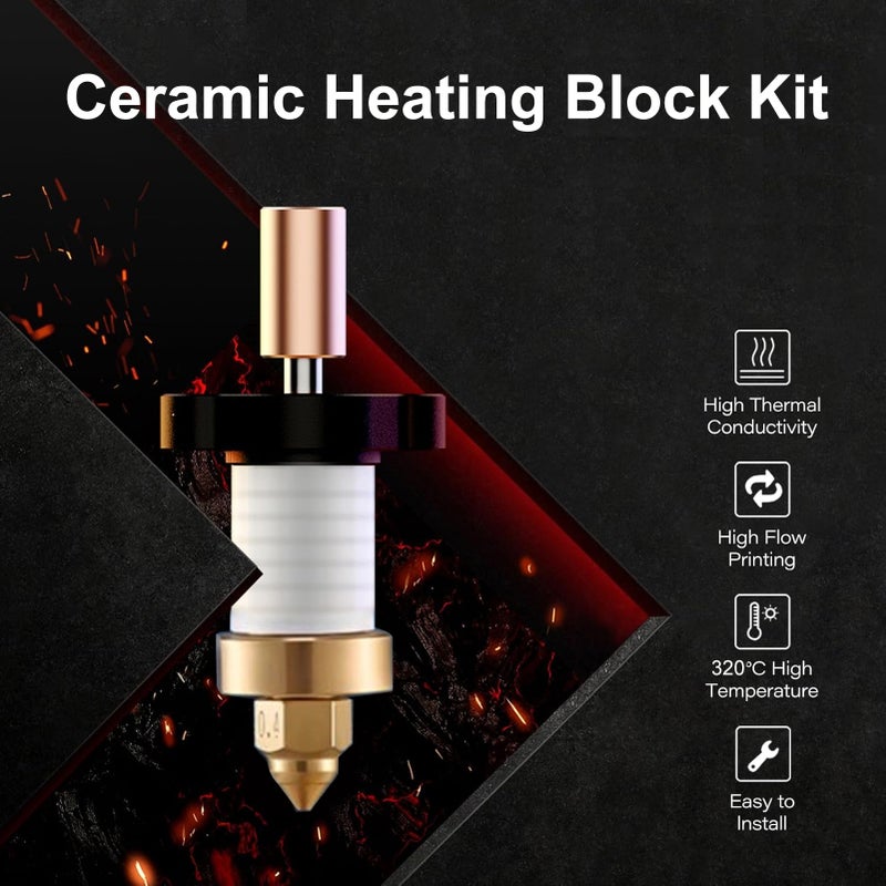 Ceramic Heating Block Kit for CREALITY K1 3D Printer Hotend Temperature Resistant High Thermal Conductivity Flow 600mm/s - Image 4