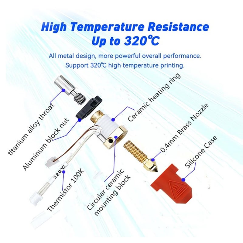 Ceramic Heating Block Kit for CREALITY K1 3D Printer Hotend Temperature Resistant High Thermal Conductivity Flow 600mm/s - Image 3