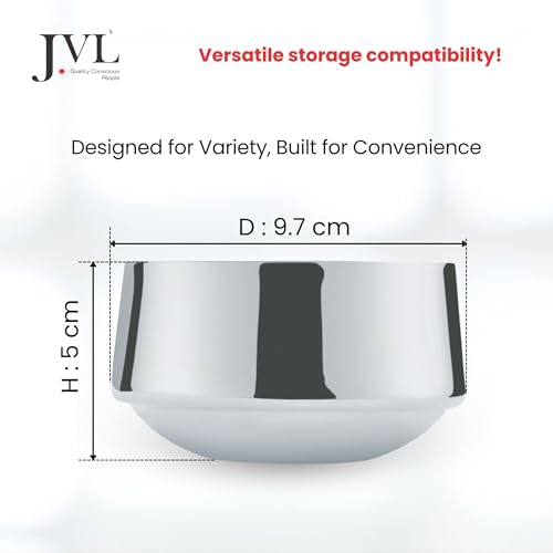 JVL Classicware Double Wall Stainless Steel Dessert Bowls Set of 2 (200 ml Each), Mirror Finish Insulated Serving Bowl for Hot & Cold Desserts, Ice Cream, Gulab Jamun, Halwa, Kheer - Image 3