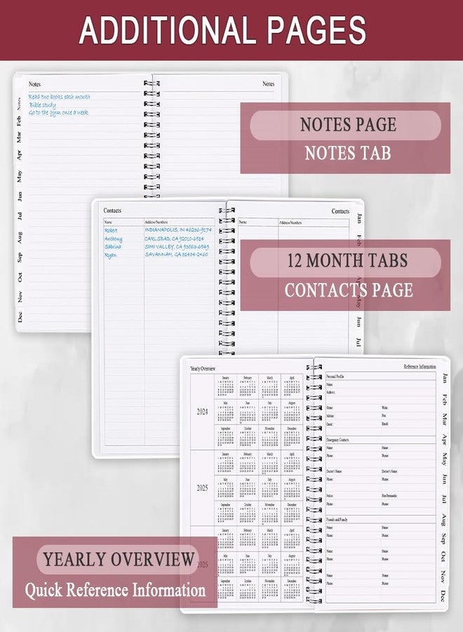 Getvow 2026 Planner - Planner 2026 from January 2026 - December 2026, Monthly and Weekly Calender with 12 Tabs, 8.5" x 11", Pink Watercolor - Image 4