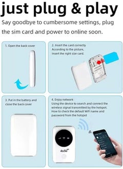 FLOWING Mobile Router, 4G LTE 5G Hotspot 300Mbps Modem, Up to 10 Devices, SIM Slot, 3200 MAh Battery, Travel Portable Devices, Business Trip, Outdoor（R603-5M）  - Image 3
