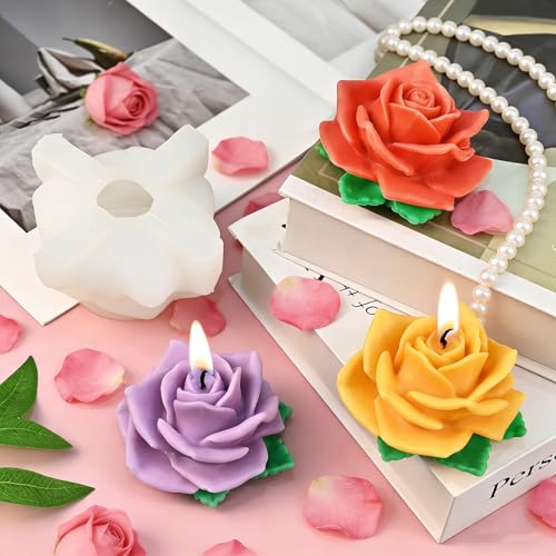 ZQYSING Large Rose Candle Molds, Rose Molds for Candles, 3D Flower Silicone Mold for Soap Wax Plaster Epoxy Resin Casting Clay Home Décor Handmade Gift - Image 3