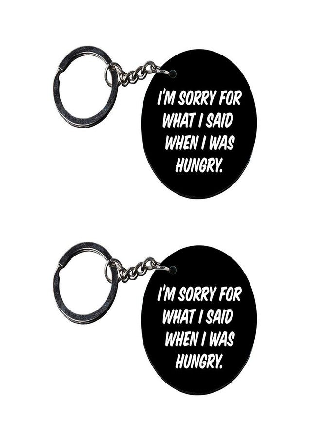 Tinywalk Set of 2 | Circle Shape Printed Wooden Keychains I am Sorry | Circle Shape keyrings | Circle Shape Keychains| Printed keyrings - Image 1
