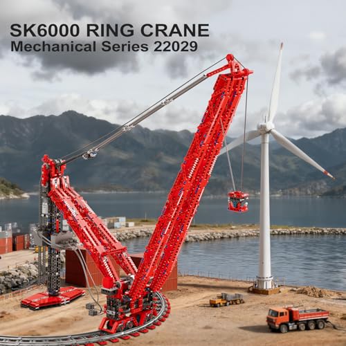 Reobrix Crane SK6000 Building Block Sets for Adults Ring Rail Cranes Building Toys RC Remote Control Crane Construction Crane Model Building Block Kits for Adults Kids 14 1196PCS - Image 5