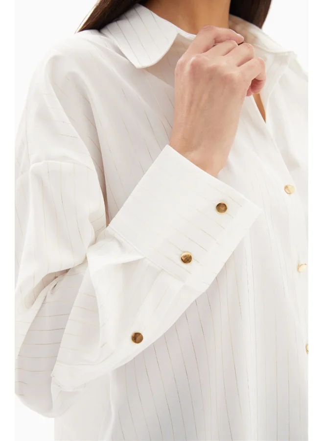 Wecre8 White Pinstripe Blouse